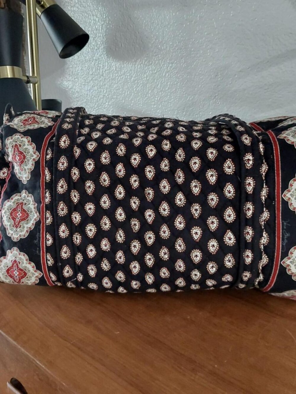 Vera Bradley Classic Black Duffel Bag Quilted Travel Luggage Retired 2002 - Picture 2 of 7